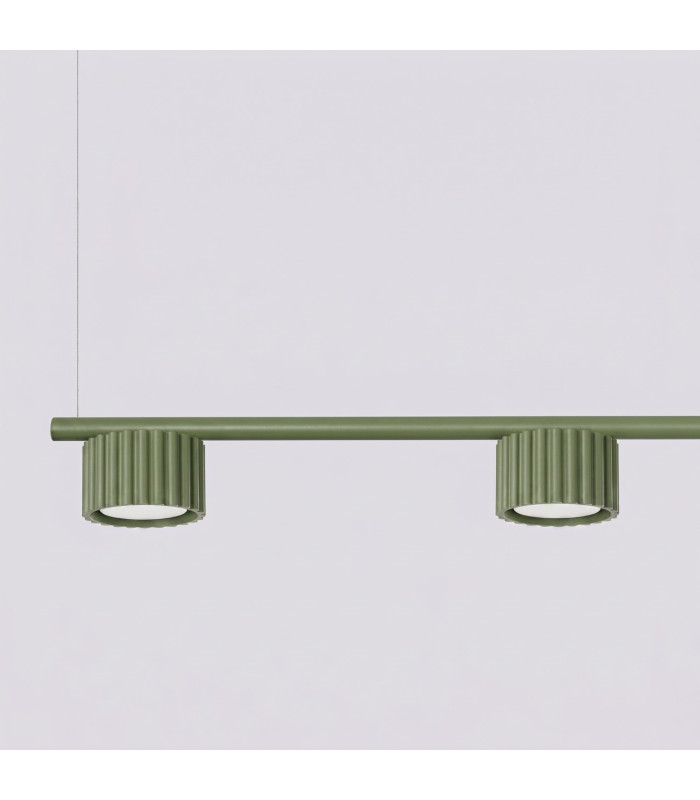 Aura Bar Pendant Ceiling Light Olive Green 4x GX53-4