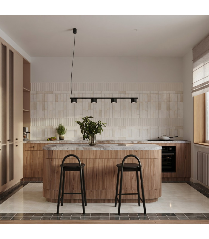 Aura Bar Pendant Ceiling Light Black 4x GX53-12