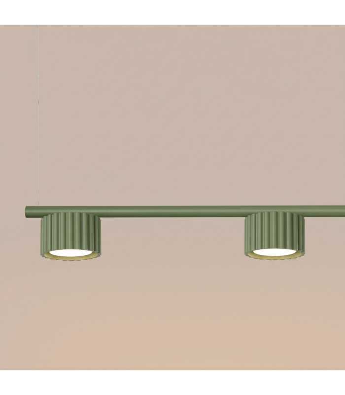 Aura Bar Pendant Ceiling Light Olive Green 4x GX53-5