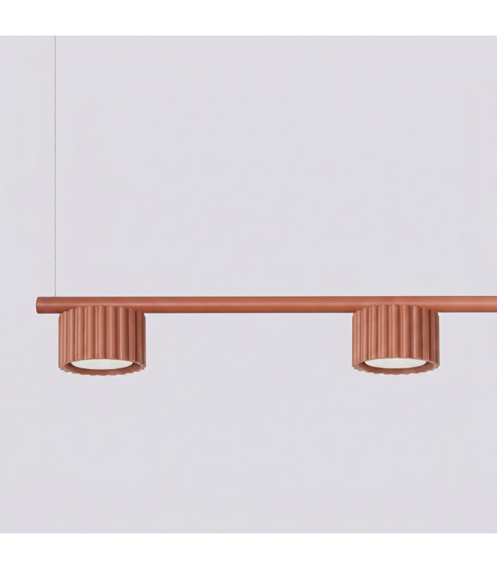Aura Bar Pendant Ceiling Light Red Ochre 4x GX53-4