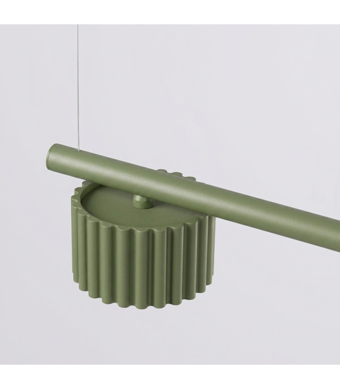Aura Bar Pendant Ceiling Light Olive Green 4x GX53-6