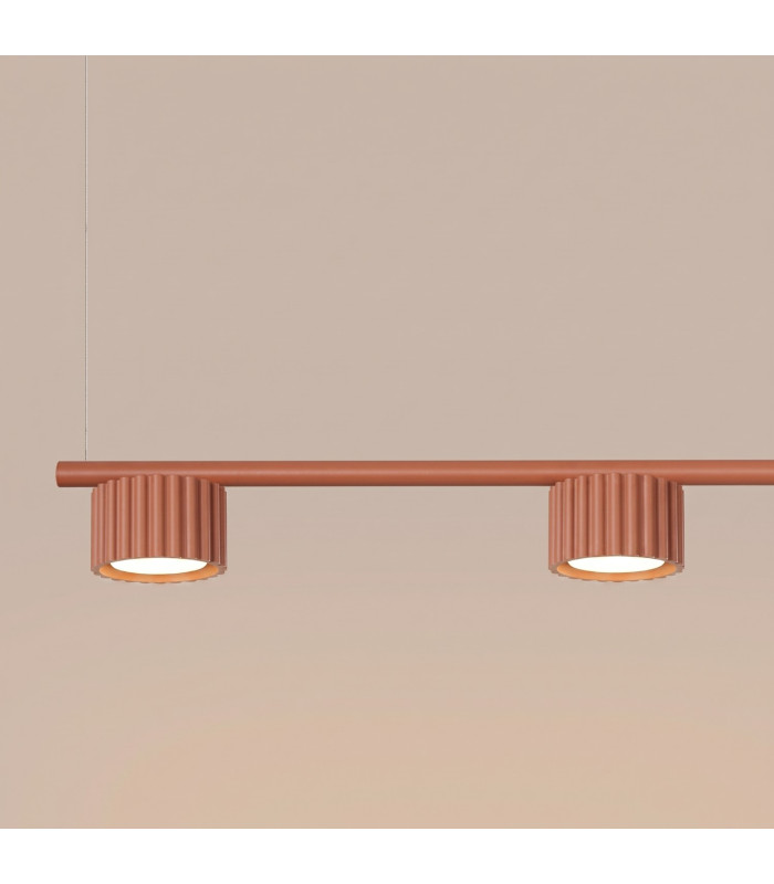 Aura Bar Pendant Ceiling Light Red Ochre 4x GX53-5