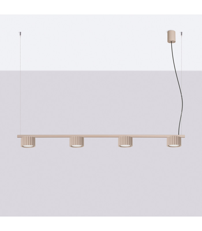 Aura Bar Pendant Ceiling Light Taupe 4x GX53-2