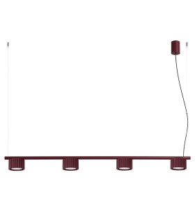 Aura Bar Pendant Ceiling Light Burgundy 4x GX53-1