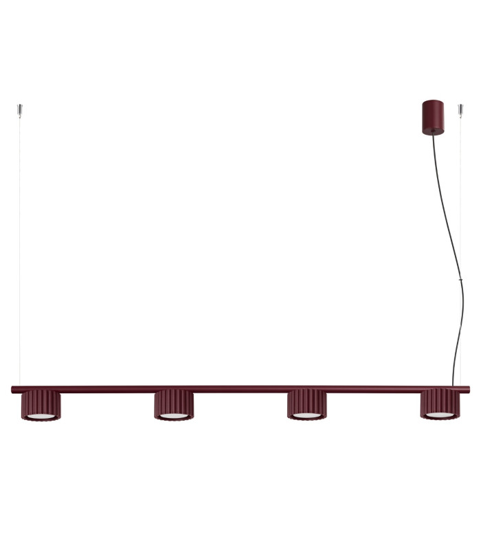 Aura Bar Pendant Ceiling Light Burgundy 4x GX53-1