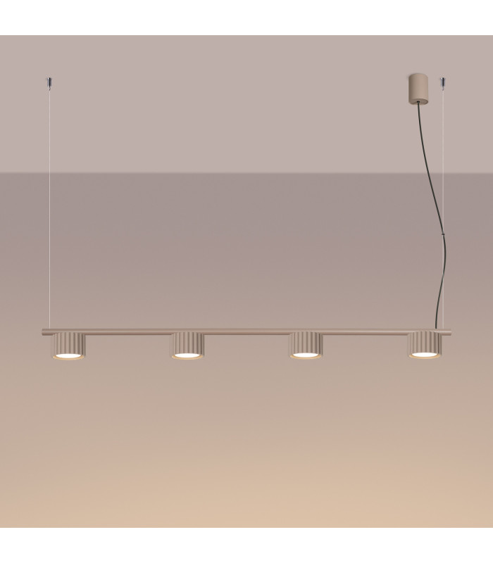 Aura Bar Pendant Ceiling Light Taupe 4x GX53-3