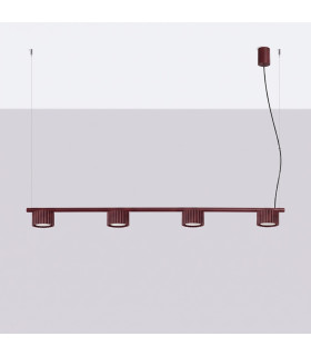 Aura Bar Pendant Ceiling Light Burgundy 4x GX53-2