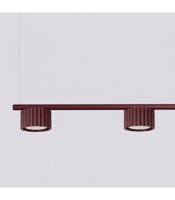 Aura Bar Pendant Ceiling Light Burgundy 4x GX53-4