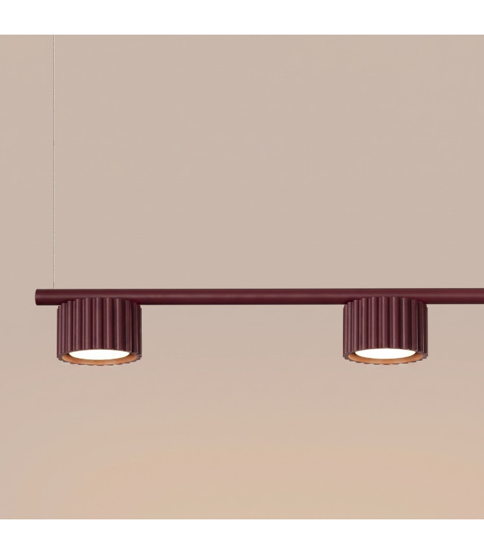 Aura Bar Pendant Ceiling Light Burgundy 4x GX53-5