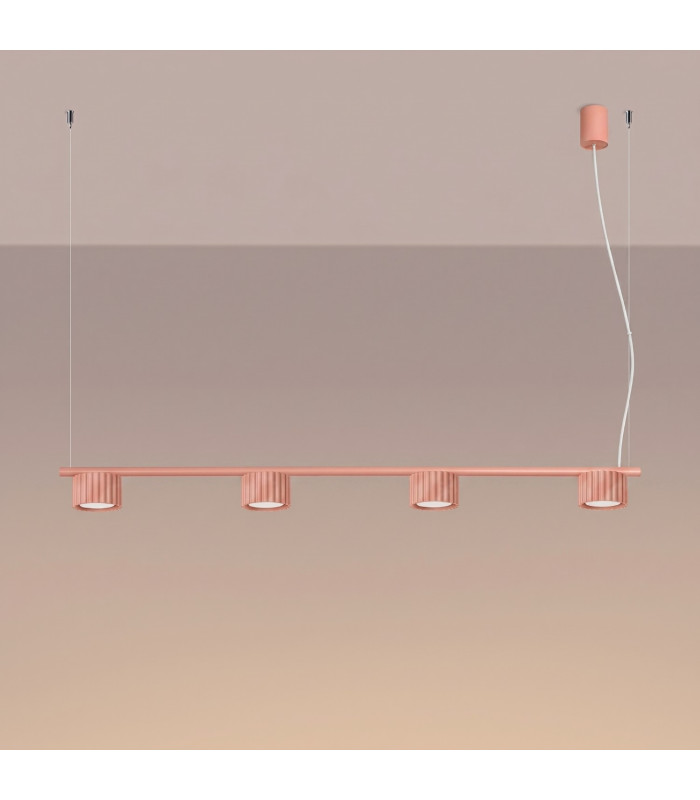 Aura Bar Pendant Ceiling Light Peach 4x GX53-3