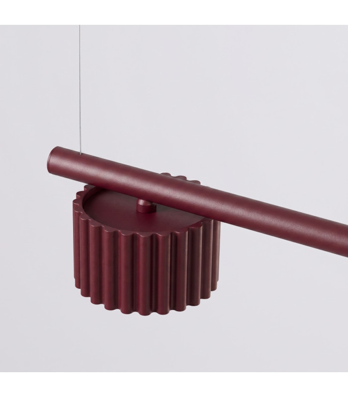 Aura Bar Pendant Ceiling Light Burgundy 4x GX53-6