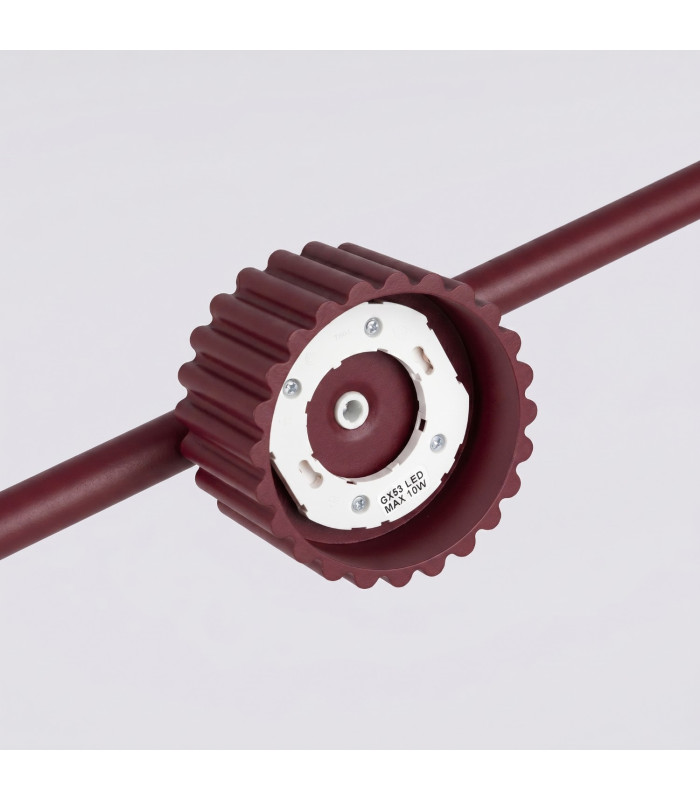 Aura Bar Pendant Ceiling Light Burgundy 4x GX53-7