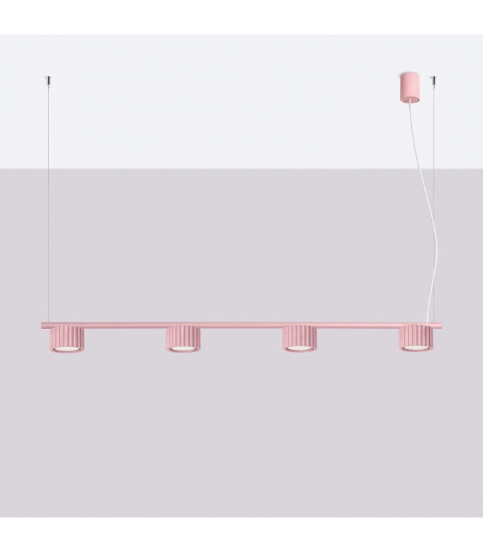 Aura Bar Pendant Ceiling Light Pink 4x GX53-2