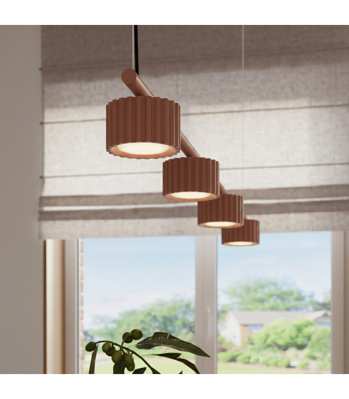 Aura Bar Pendant Ceiling Light Mocca 4x GX53-14