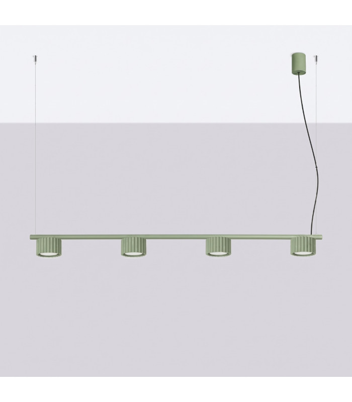 Aura Bar Pendant Ceiling Light Sage 4x GX53-2