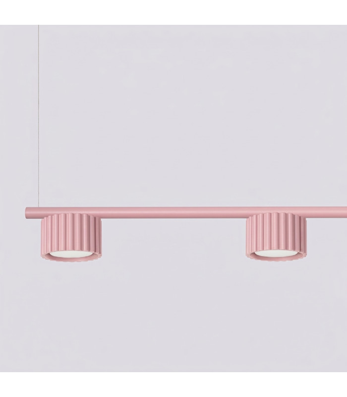 Aura Bar Pendant Ceiling Light Pink 4x GX53-4