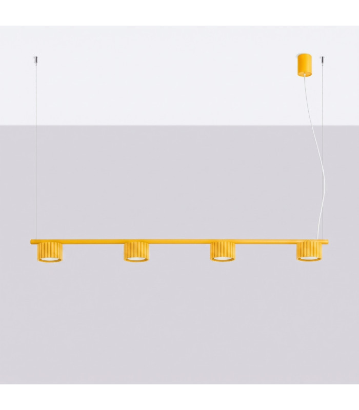 Aura Bar Pendant Ceiling Light Yellow 4x GX53-2