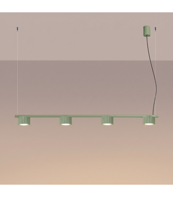 Aura Bar Pendant Ceiling Light Sage 4x GX53-3