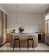 Aura Bar Pendant Ceiling Light Taupe 4x GX53-12