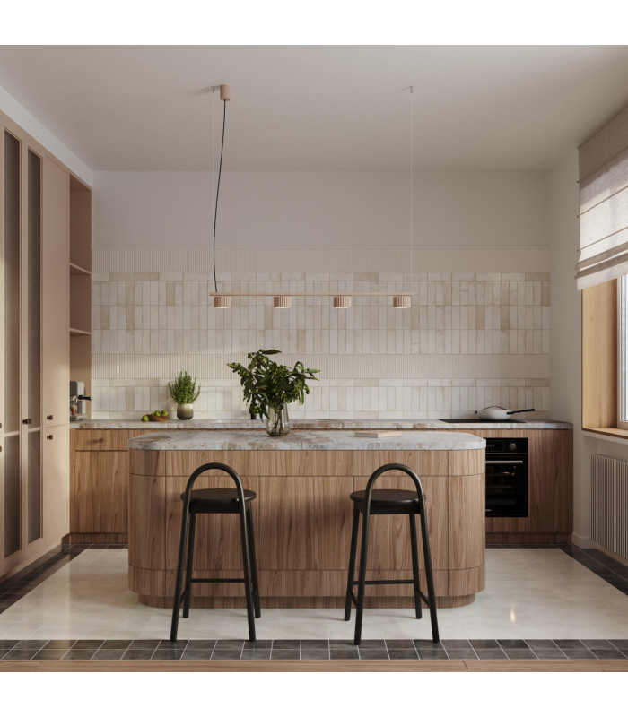 Aura Bar Pendant Ceiling Light Taupe 4x GX53-12
