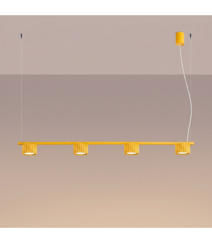 Aura Bar Pendant Ceiling Light Yellow 4x GX53-3