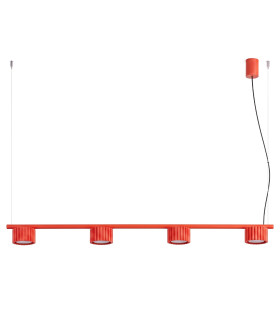 Aura Bar Pendant Ceiling Light Red 4x GX53-1