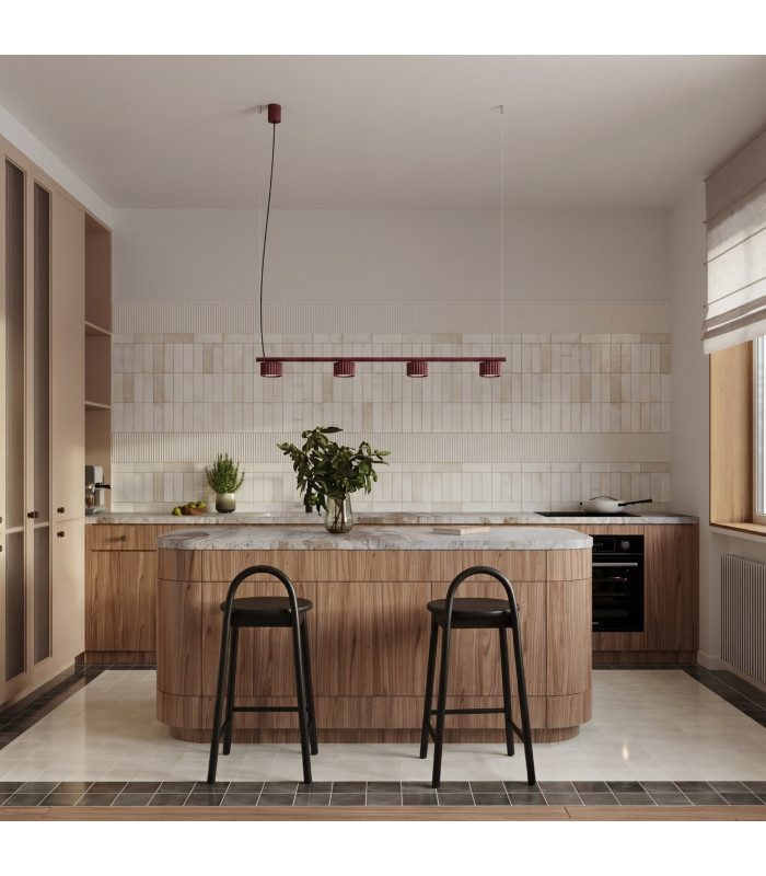 Aura Bar Pendant Ceiling Light Burgundy 4x GX53-12