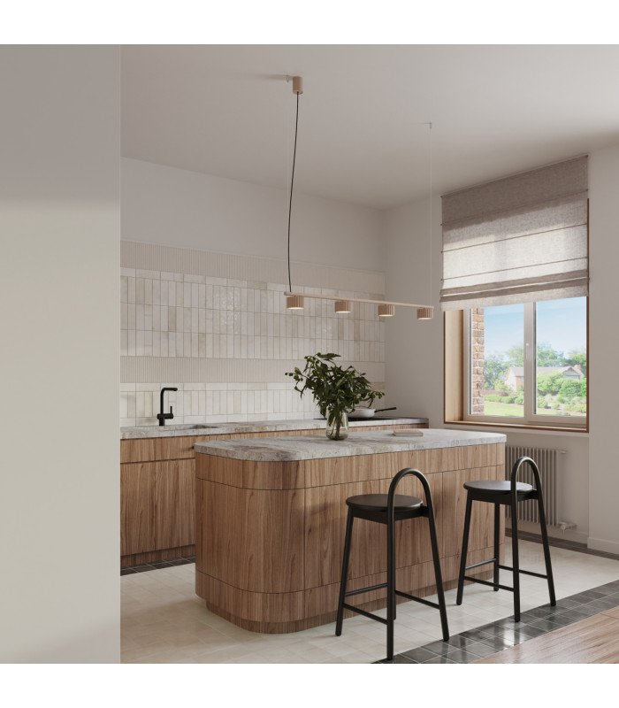 Aura Bar Pendant Ceiling Light Taupe 4x GX53-13