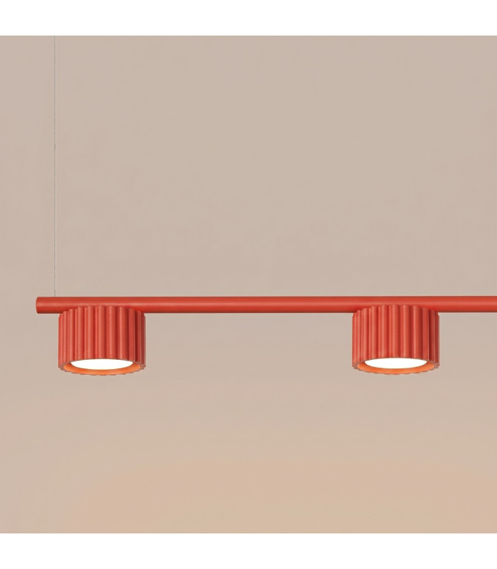 Aura Bar Pendant Ceiling Light Red 4x GX53-4