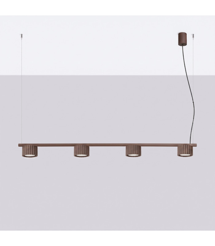 Aura Bar Pendant Ceiling Light Brown 4x GX53-2