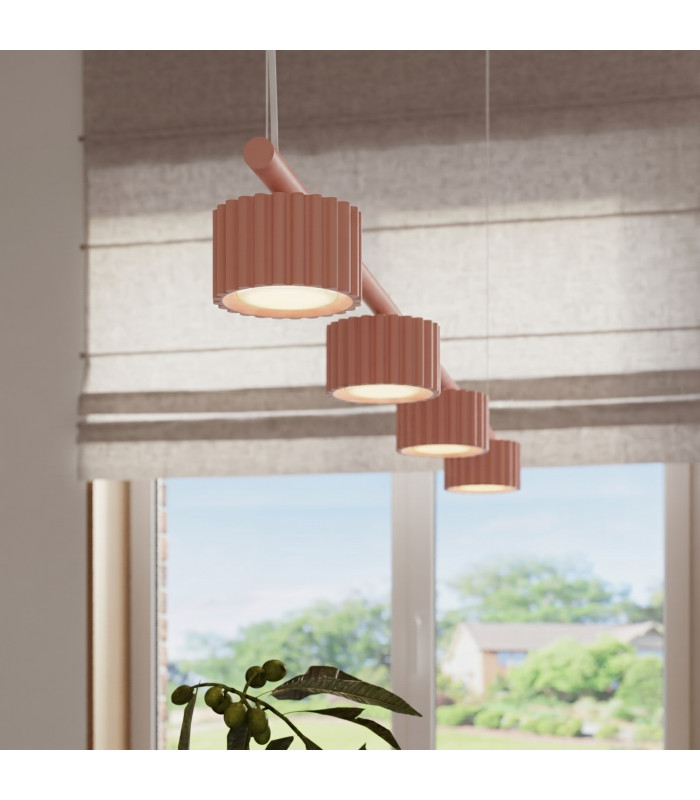 Aura Bar Pendant Ceiling Light Peach 4x GX53-14