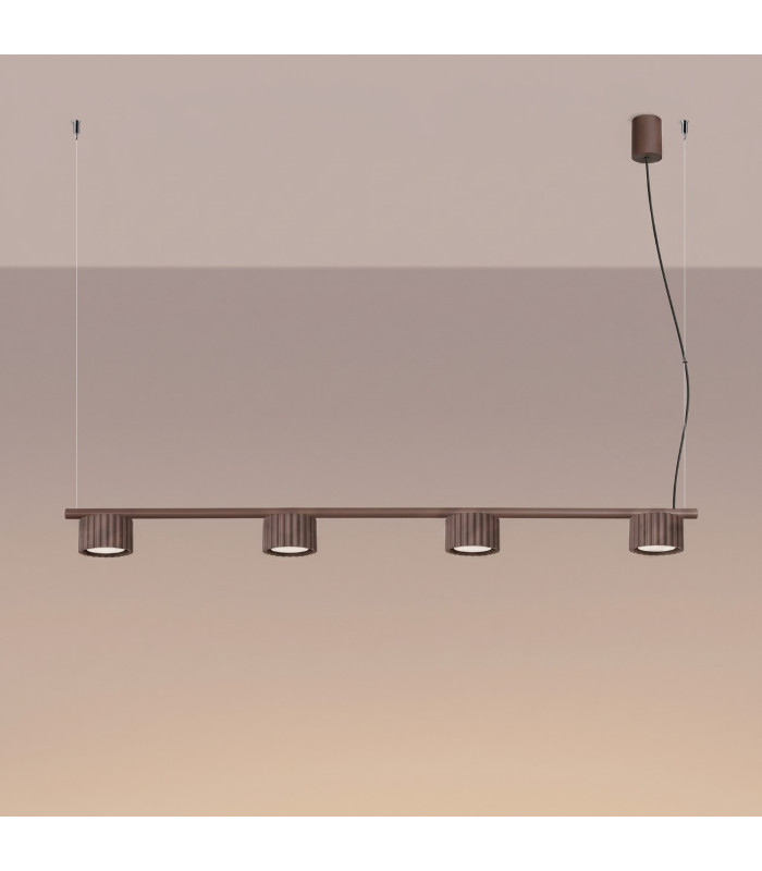 Aura Bar Pendant Ceiling Light Brown 4x GX53-3