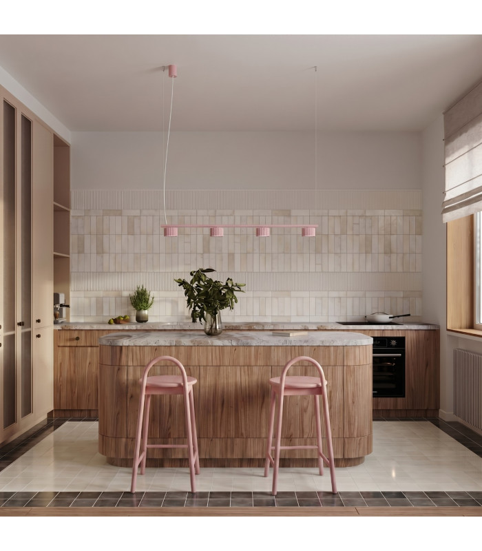 Aura Bar Pendant Ceiling Light Pink 4x GX53-12