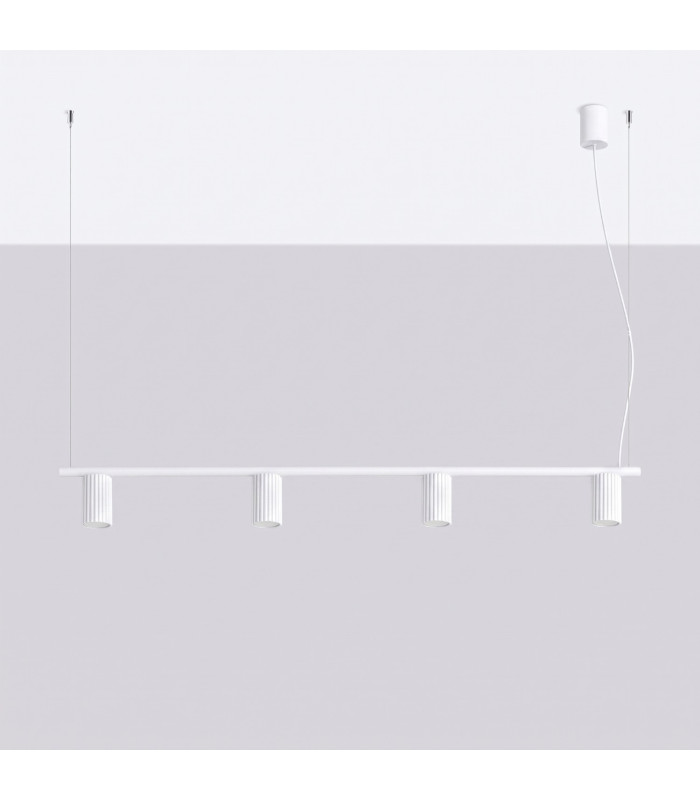 Karbon Bar Pendant Ceiling Light White 4x GU10-2