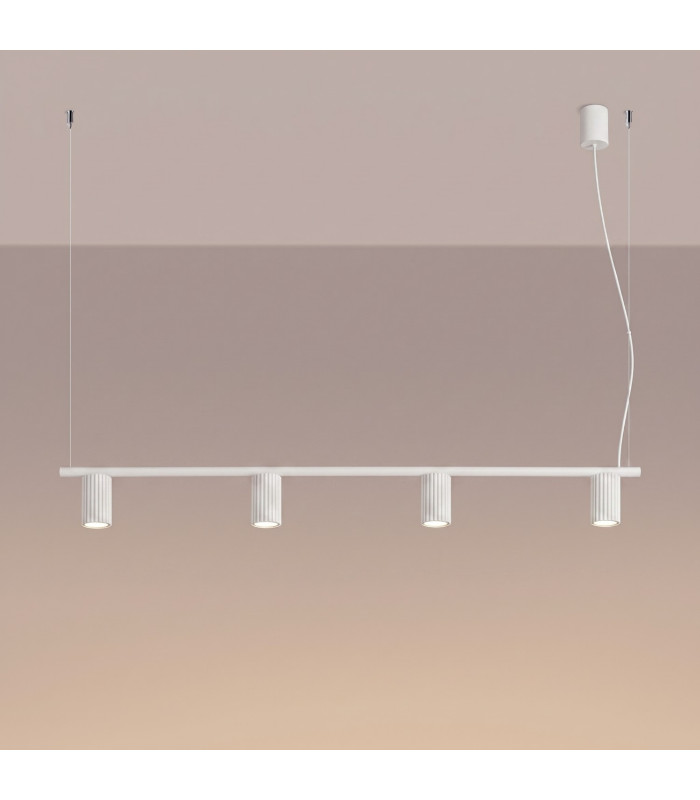 Karbon Bar Pendant Ceiling Light White 4x GU10-3