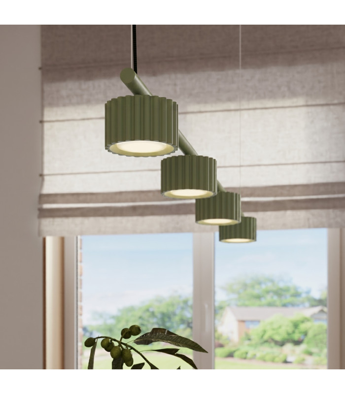 Aura Bar Pendant Ceiling Light Sage 4x GX53-14