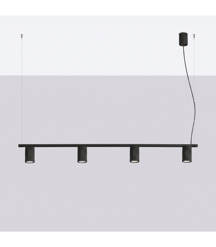 Karbon Bar Pendant Ceiling Light Black 4x GU10-2