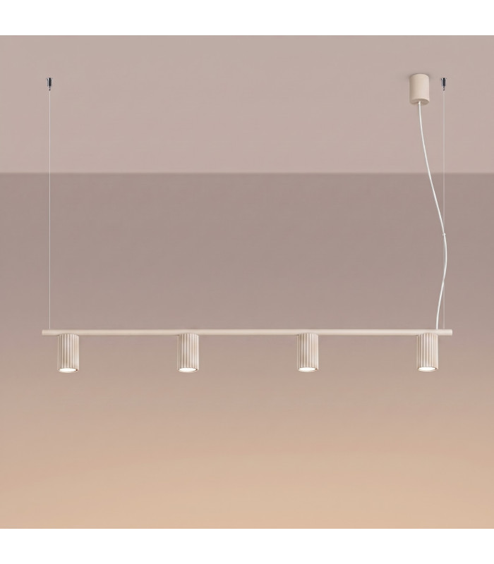 Karbon Bar Pendant Ceiling Light Beige 4x GU10-3
