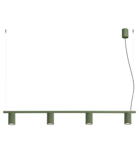 Karbon Bar Pendant Ceiling Light Olive Green 4x GU10-1