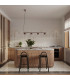 Aura Bar Pendant Ceiling Light Brown 4x GX53-12