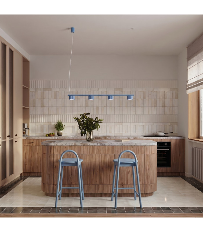 Aura Bar Pendant Ceiling Light Blue 4x GX53-12