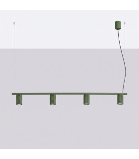 Karbon Bar Pendant Ceiling Light Olive Green 4x GU10-2