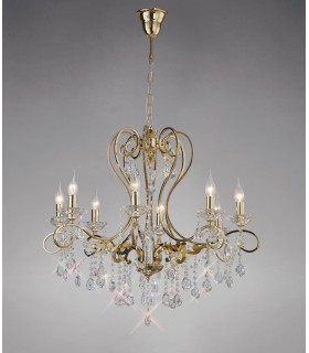 Ceiling Pendant Chandelier 8 Light French Gold, Crystal - 2
