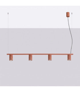 Karbon Bar Pendant Ceiling Light Red Ochre 4x GU10-2