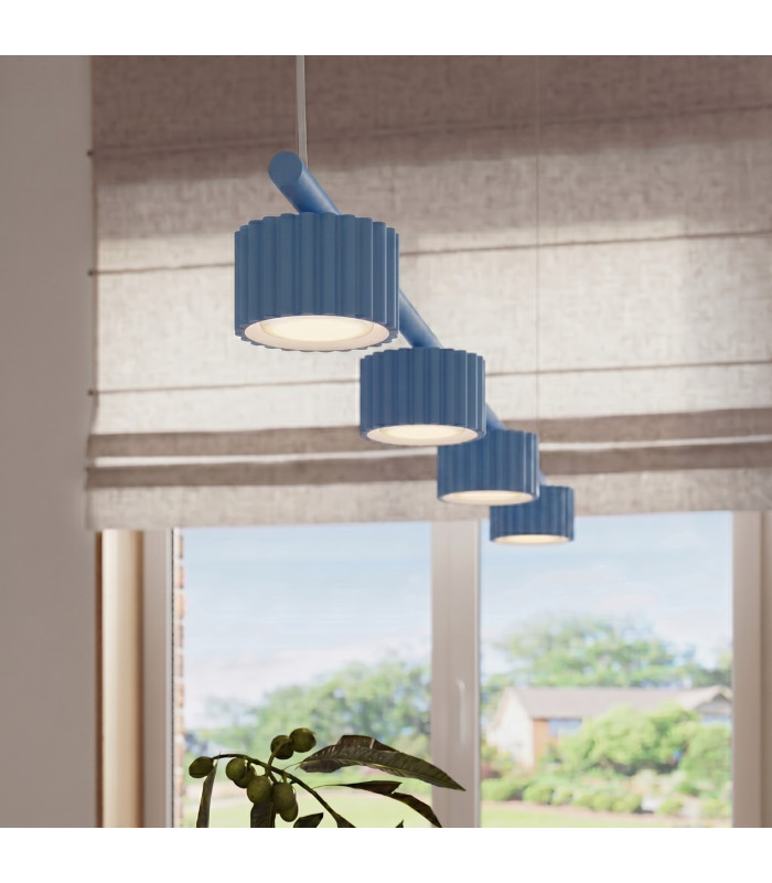 Aura Bar Pendant Ceiling Light Blue 4x GX53-14