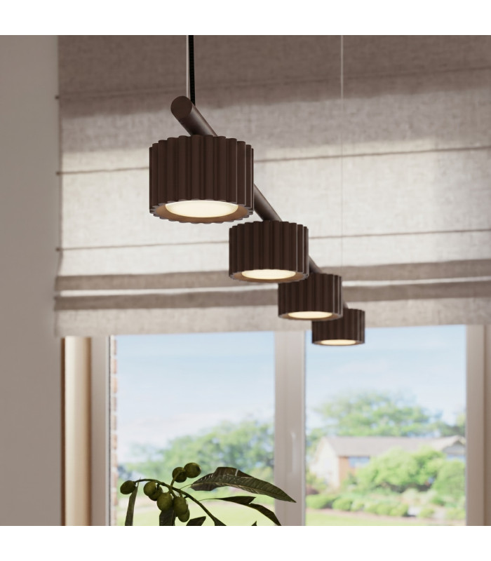 Aura Bar Pendant Ceiling Light Brown 4x GX53-14