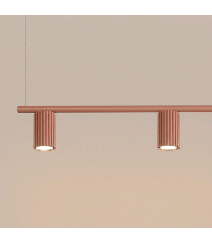 Karbon Bar Pendant Ceiling Light Red Ochre 4x GU10-4