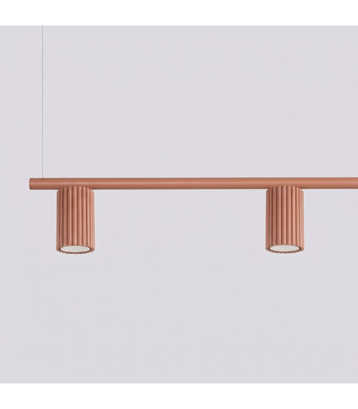Karbon Bar Pendant Ceiling Light Red Ochre 4x GU10-5