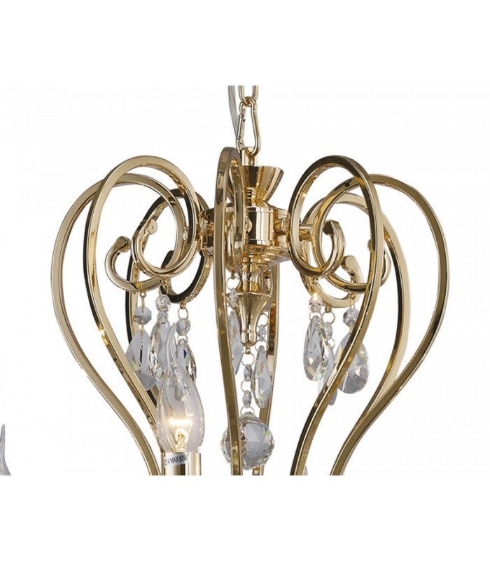Ceiling Pendant Chandelier 8 Light French Gold, Crystal - 6