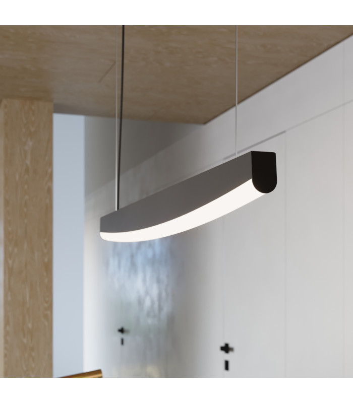Jorun LED 120cm Bar Pendant Ceiling Light Black 4000K-11
